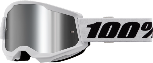 100-Percent Strata 2 Goggle White Mirror Silver Lens