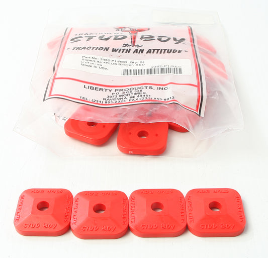 Stud Boy Super-Lite Plus Backers Red 24/Pk