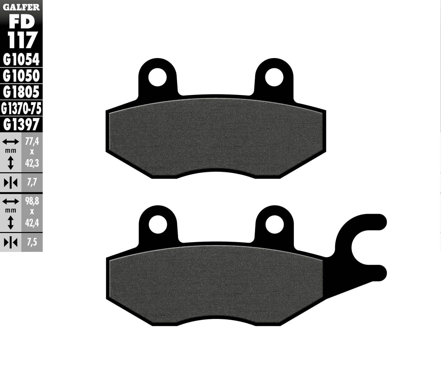 Galfer Brake Pads Semi Metallic Fd117G1054