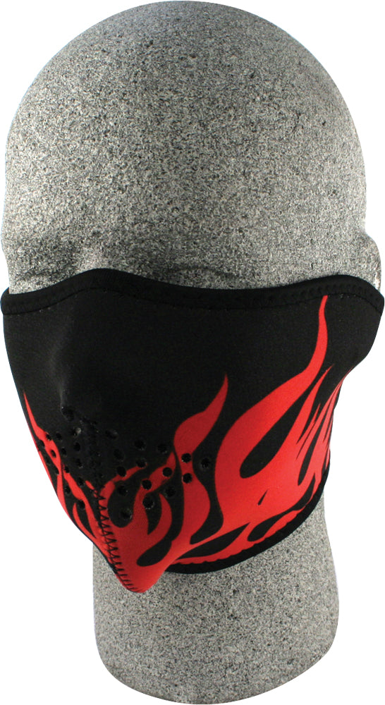 Zan Half Face Mask Red Flames