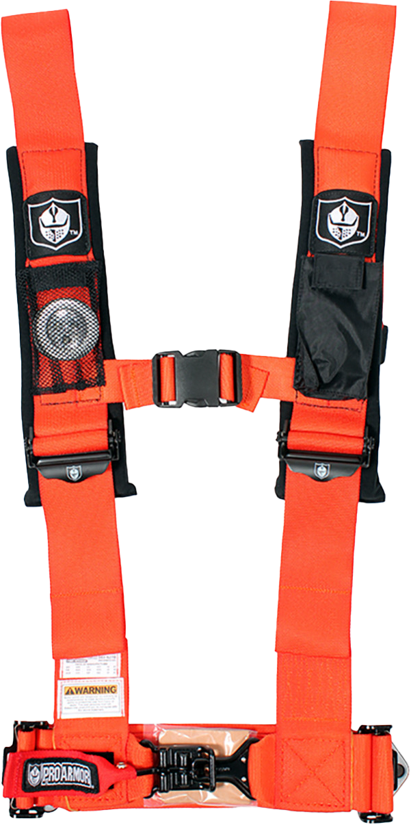 Pro Armor 5Pt Harness 3" Pads Orange Orange