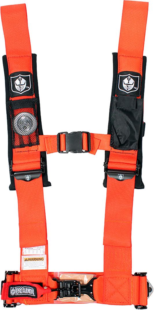 Pro Armor 5Pt Harness 3" Pads Orange Orange