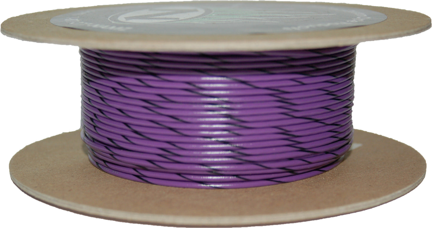 Namz Custom Cycle 100' Spool 20-Gauge Wire (Violet/Black Stripe)