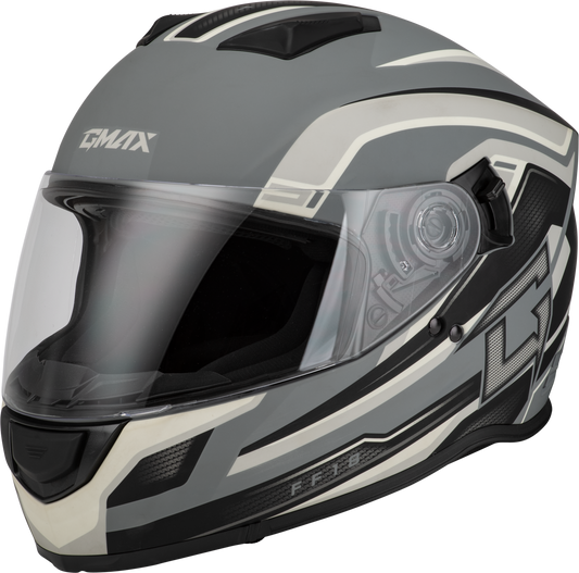 Gmax Ff-18 Drift Helmet Matte Grey/Silver/Black 2X