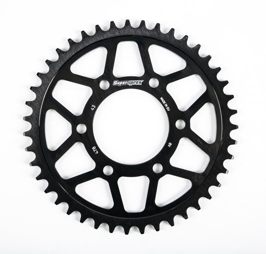 Supersprox Rear Edge Sprocket Steel 43T-520 Blk Kaw/Pol