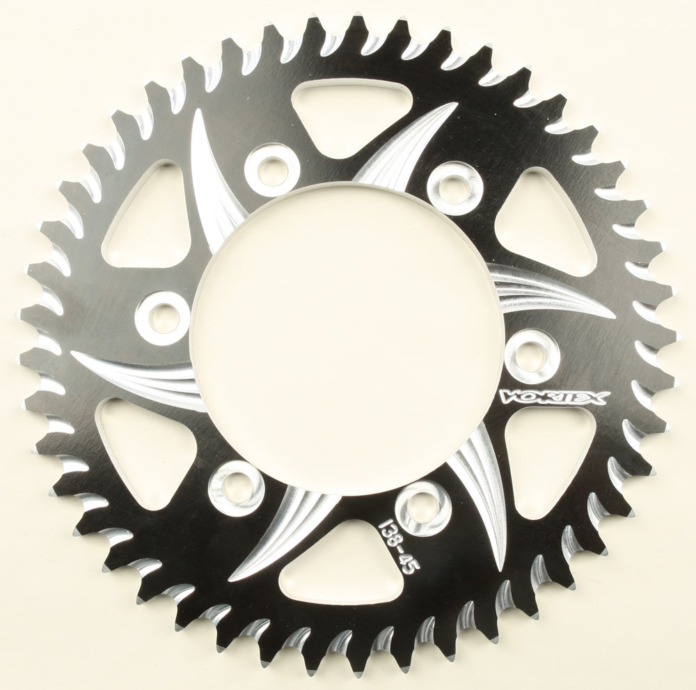 Vortex Rear Cat5 Sprocket Aluminum 45T-530 Blk Kaw/Suz/Yam