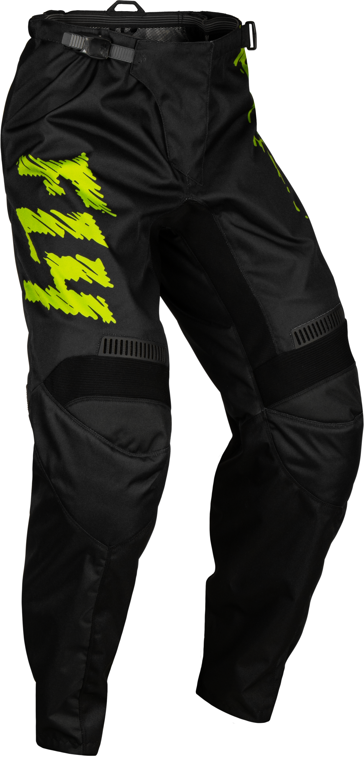 Fly Racing Youth F-16 Pants Black/Neon Green/Light Grey Sz • #377-23418