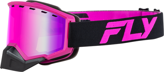 Fly Racing Focus Snow Goggle Black/Pink W/ Pink Mirror/Rose Lens