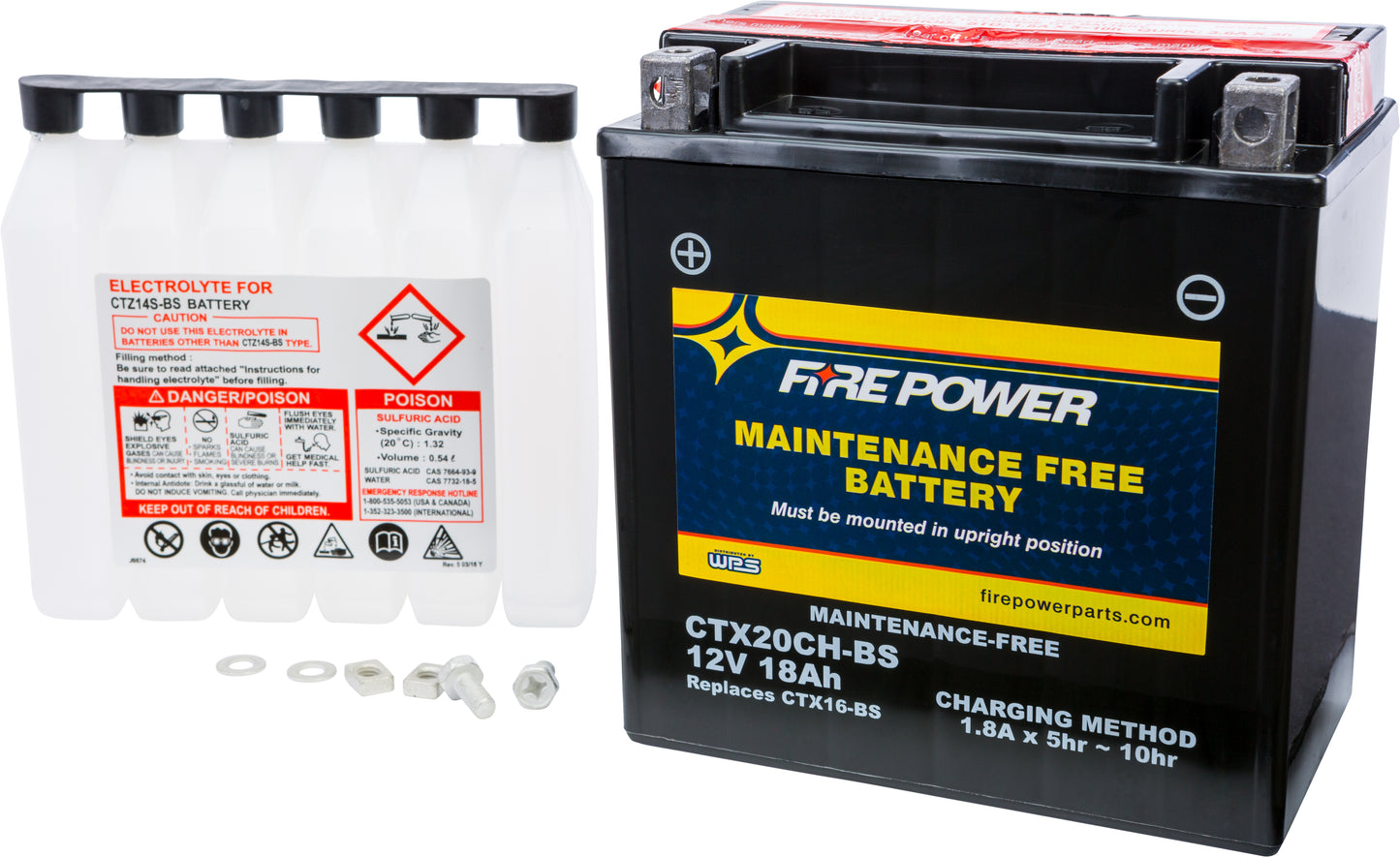 Fire Power Battery Ctx20Ch-Bs Maintenance Free