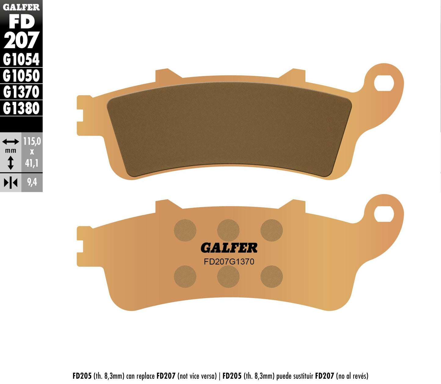 Galfer Brake Pads Sintered Fd207G1370