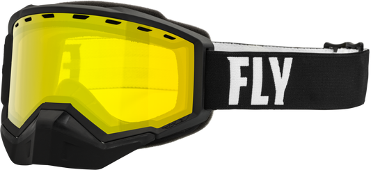 Fly Racing Focus Snow Goggle Black/White W/ Yellow Lens