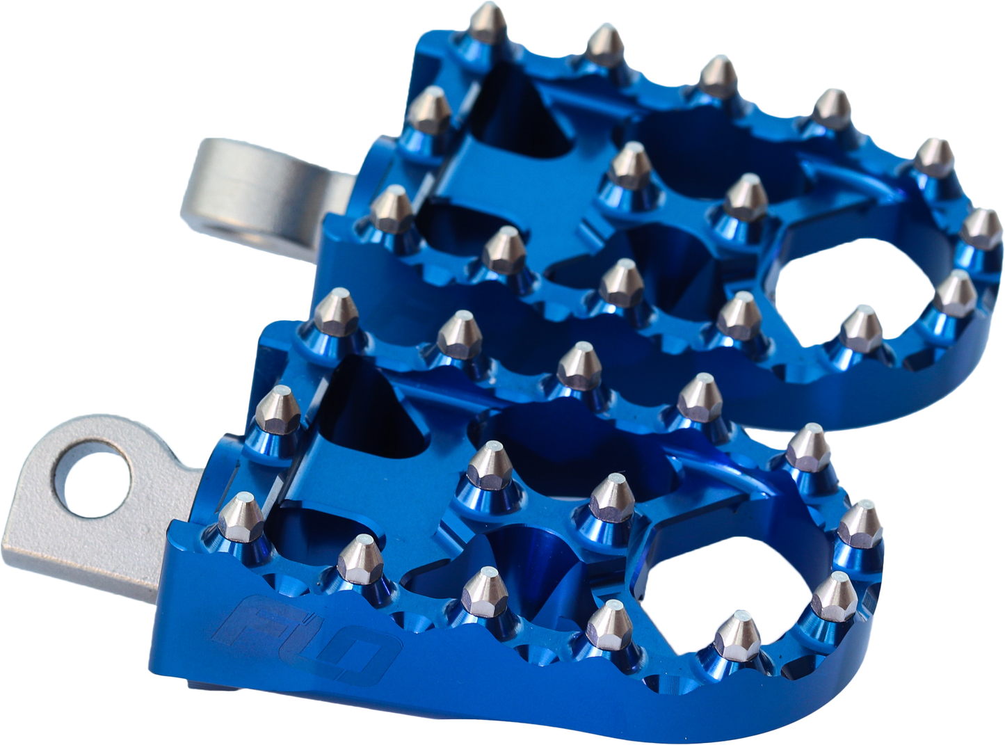 Flo Motorsports Moto Style Footpeg Set Blue 2"X 3.125"