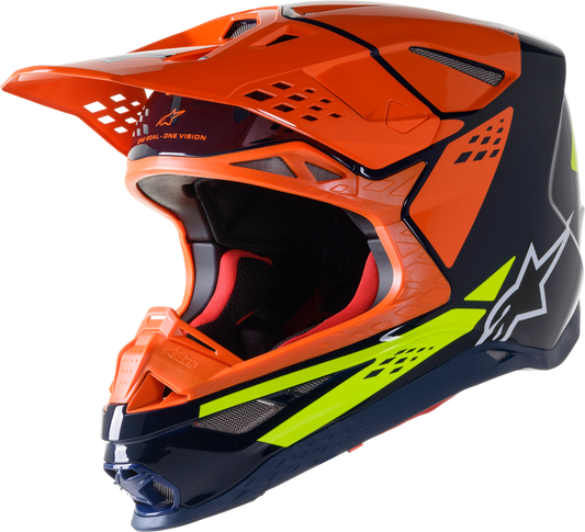 Alpinestars S.Tech S-M8 Factory Helmet Dark Blue/Orange/Ylw Fluo 2X