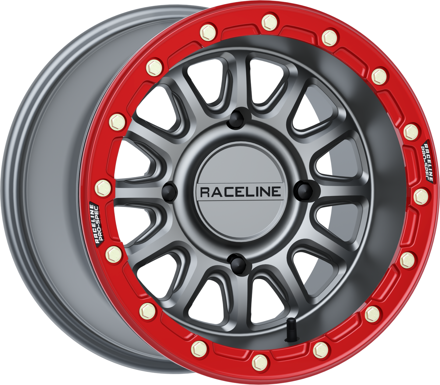 Raceline Alpha Wheel 4X156 Gunmetal/Red 15X7 (+10Mm)