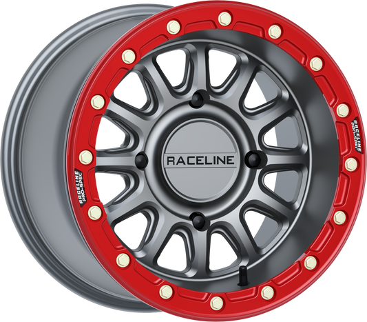 Raceline Alpha Wheel 4X156 Gunmetal/Red 15X7 (+10Mm)