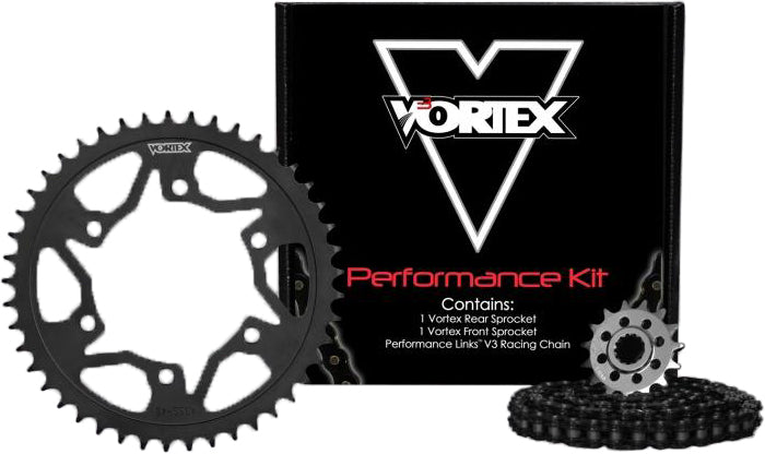 Vortex Sprocket/Chain Kit Stl/Stl 14/47T Sil Sx3 520-110L Blk