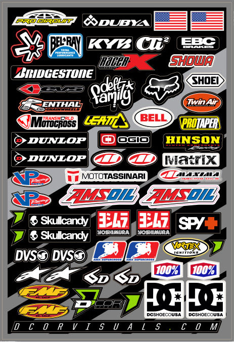 D-Cor Misc Logos Decal Sheet 12"X18"