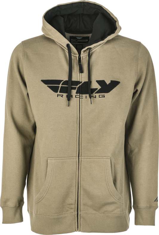 Fly Racing Fly Corporate Zip Up Hoodie Tan/Black Md