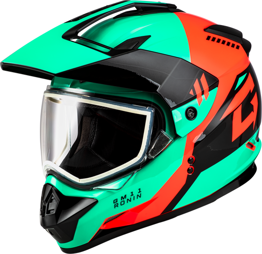 Gmax Gm-11 Ronin Helmet Black/Aqua/Coral Lg