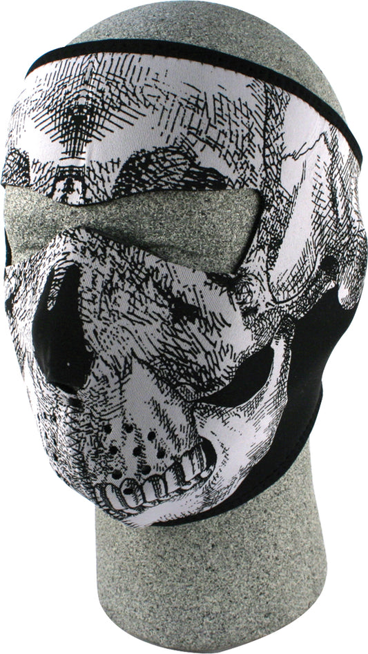 Zan Full Face Mask Black/White Skull