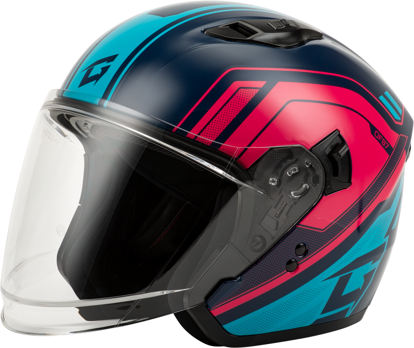 Gmax Of-87 Duke Helmet W/Led Light Blue/Red 2X