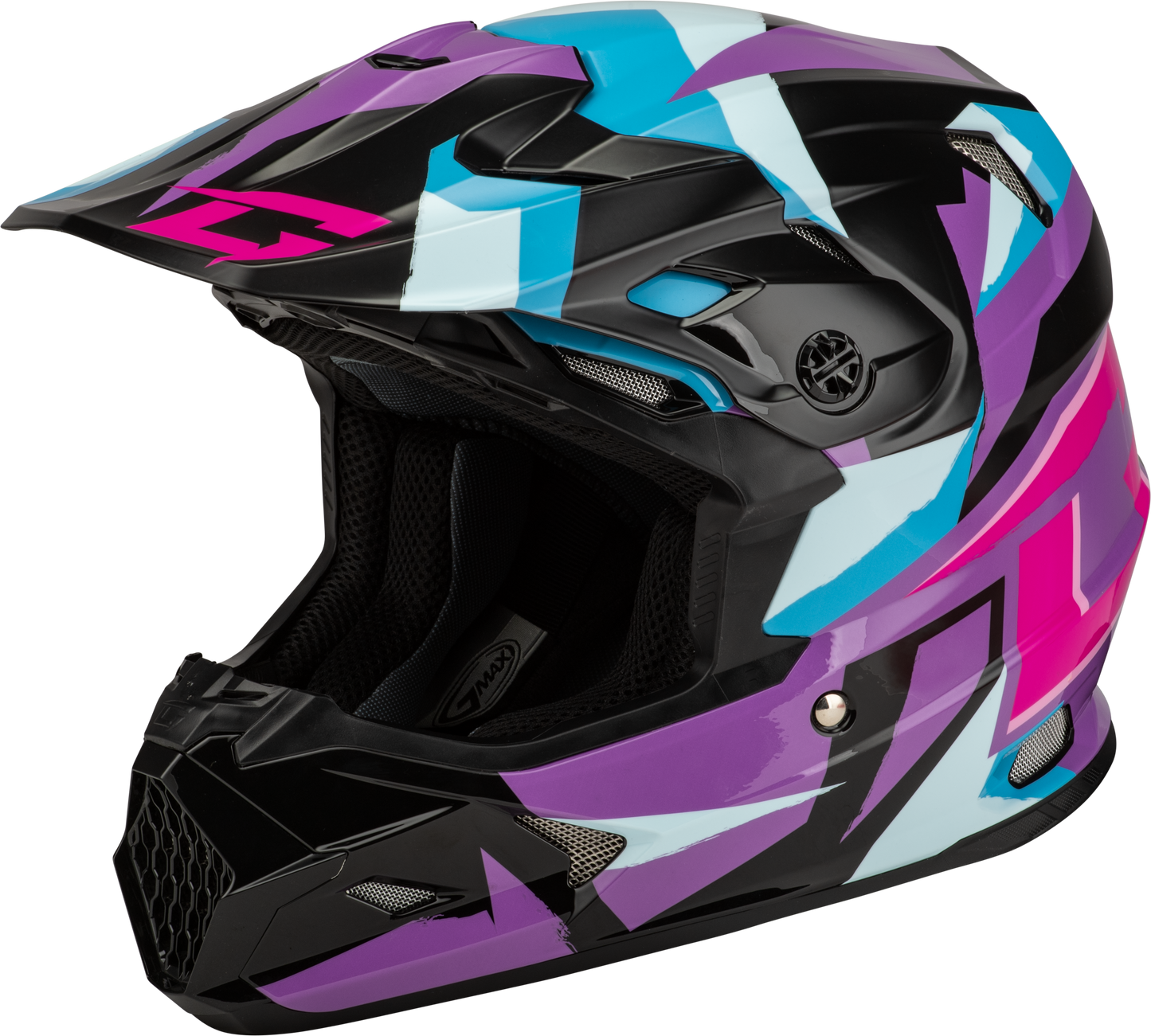 Gmax Mx-96 Splinter Helmet Black/Purple/Blue 2X