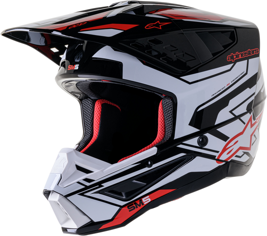 Alpinestars S-M5 Action 2 Helmet Blk/Wht/Brt Rd Glossy Xl