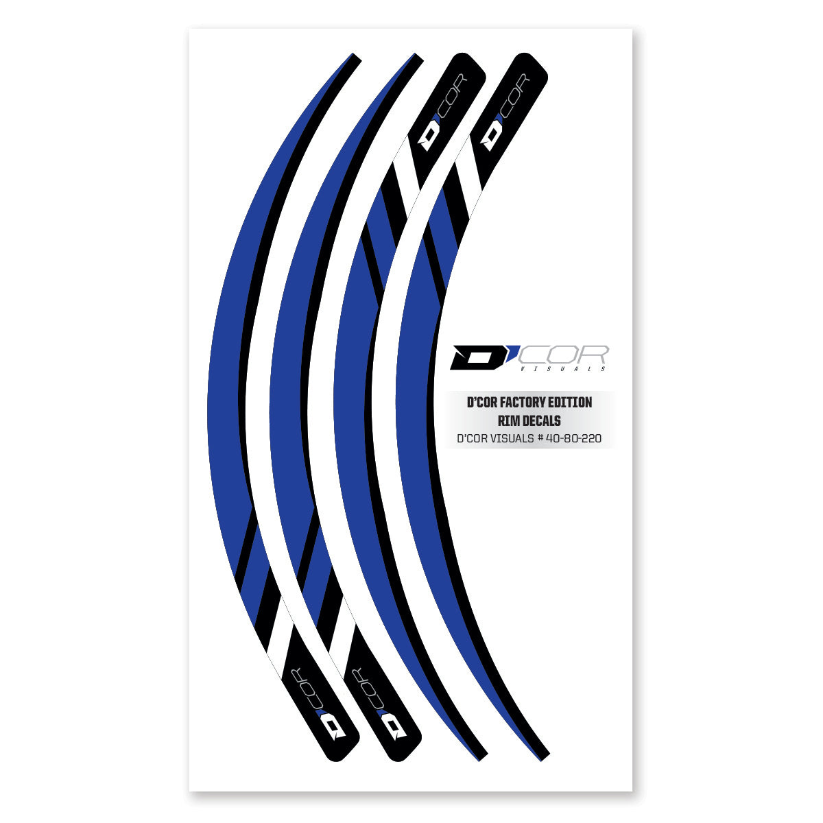 D-Cor Rim Decals Blue 4 Pc Set Blu Rim Decals 4 Pc Set