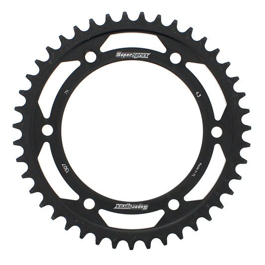 Supersprox Rear Sprocket Steel 43T-525 Blk Hon
