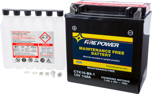 Fire Power Battery Ctx16-Bs-1 Maintenance Free