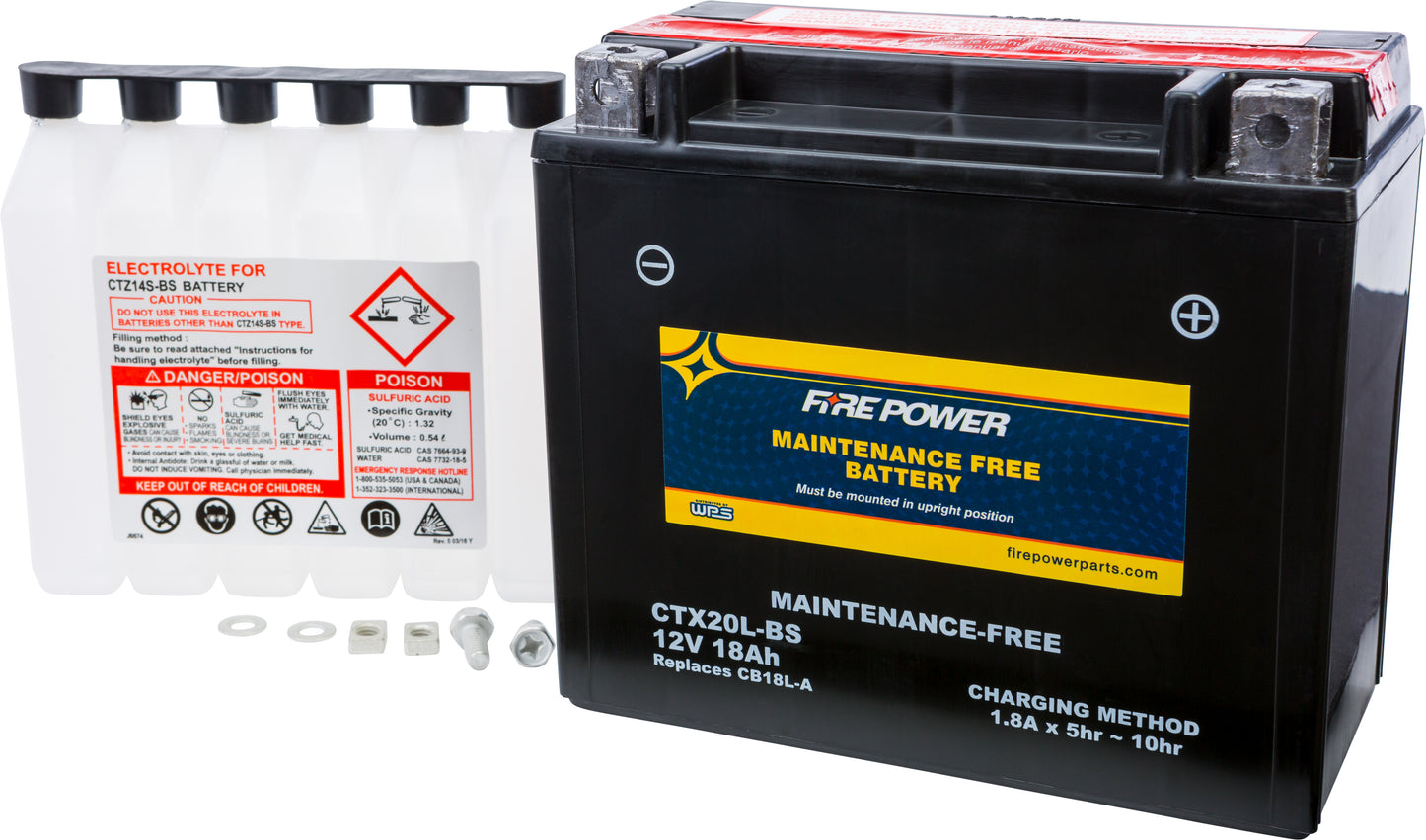 Fire Power Battery Ctx20L-Bs Maintenance Free