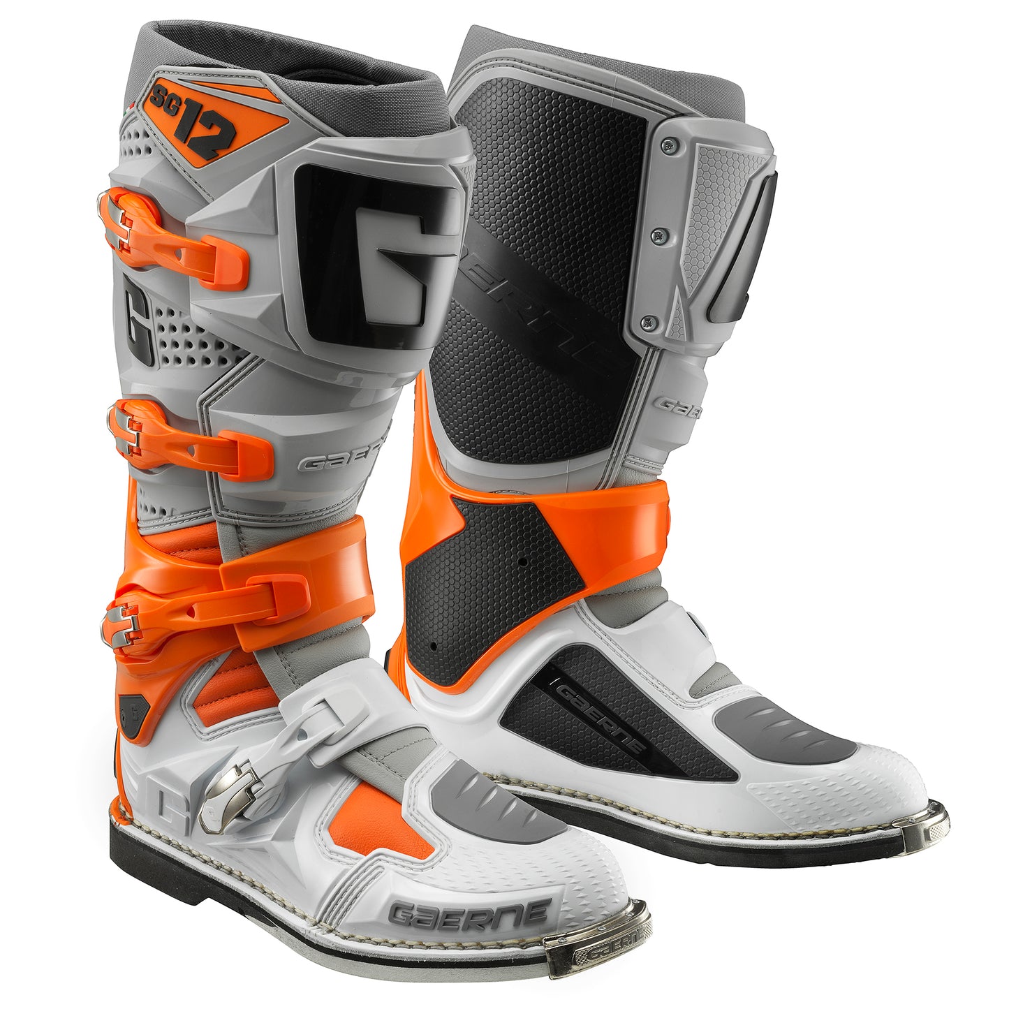 Gaerne Sg-12 Boots Orange/Grey/White Sz 08