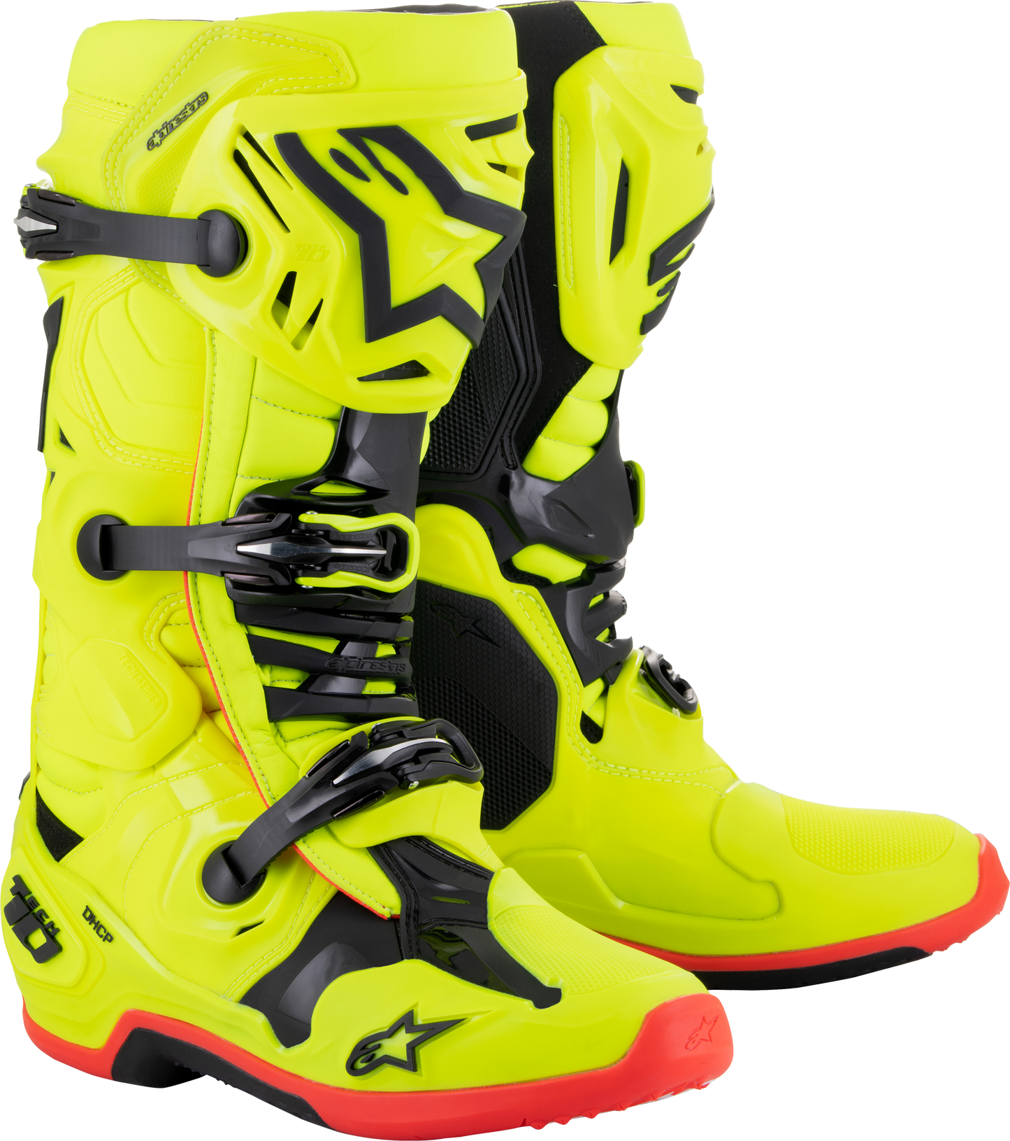 Alpinestars Tech 10 Boots Ylw Fluo/Blk/Red Fluo Sz 14