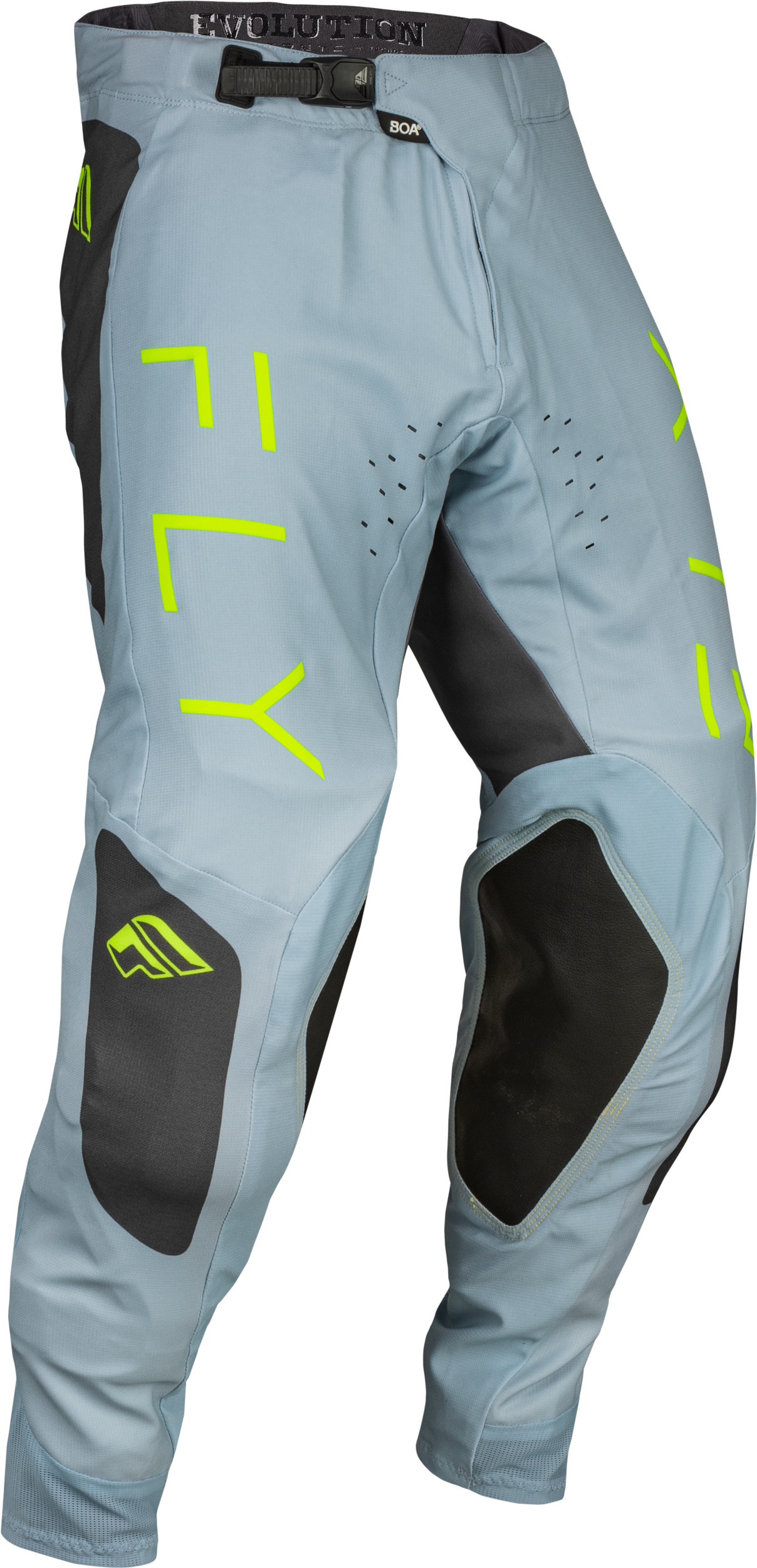 Fly Racing Evolution Dst Pants Ice Grey/Char/Neon Green Sz 28