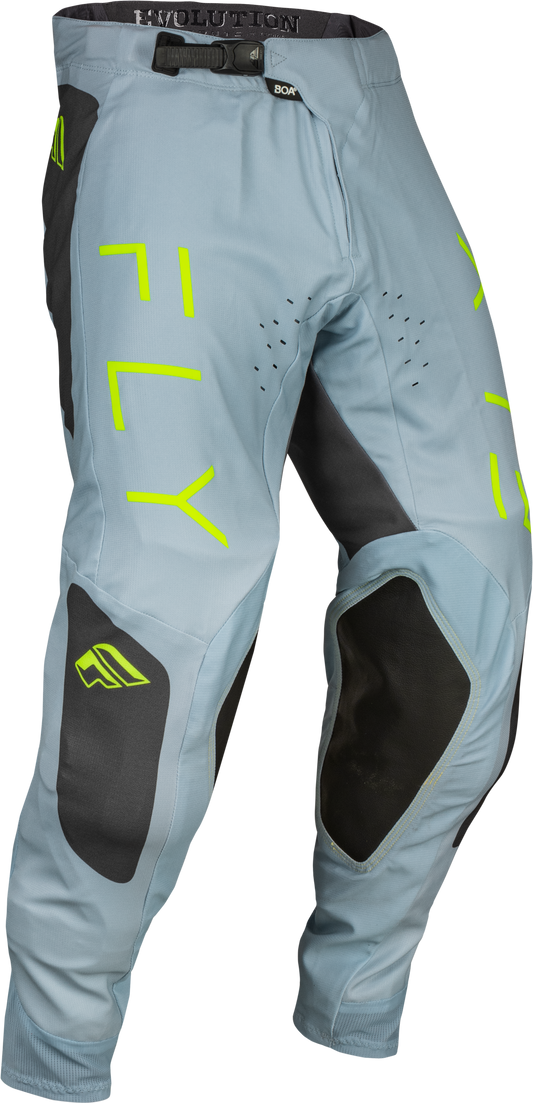 Fly Racing Evolution Dst Pants Ice Grey/Char/Neon Green Sz 28