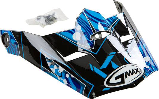 Gmax Visor W/Screws Hooper Mx-46Y Black/Blue Ys-Yl