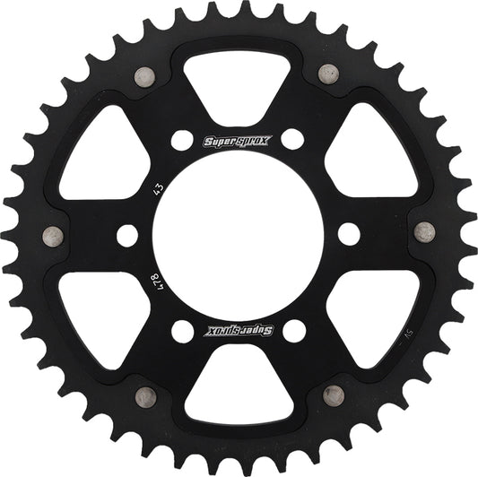 Supersprox Rear Stealth Sprocket Alu/Stl 43T-520 Blk Kaw