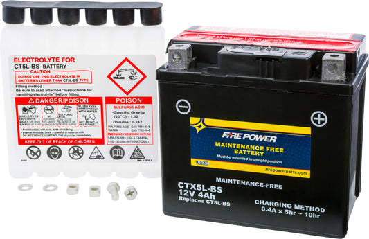 Fire Power Battery Ctx5L-Bs Maintenance Free