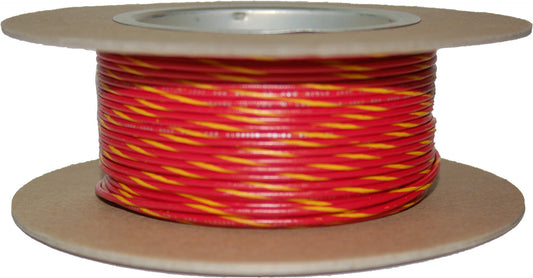 Namz Custom Cycle 100' Spool 20-Gauge Wire (Red/Yellow Stripe)