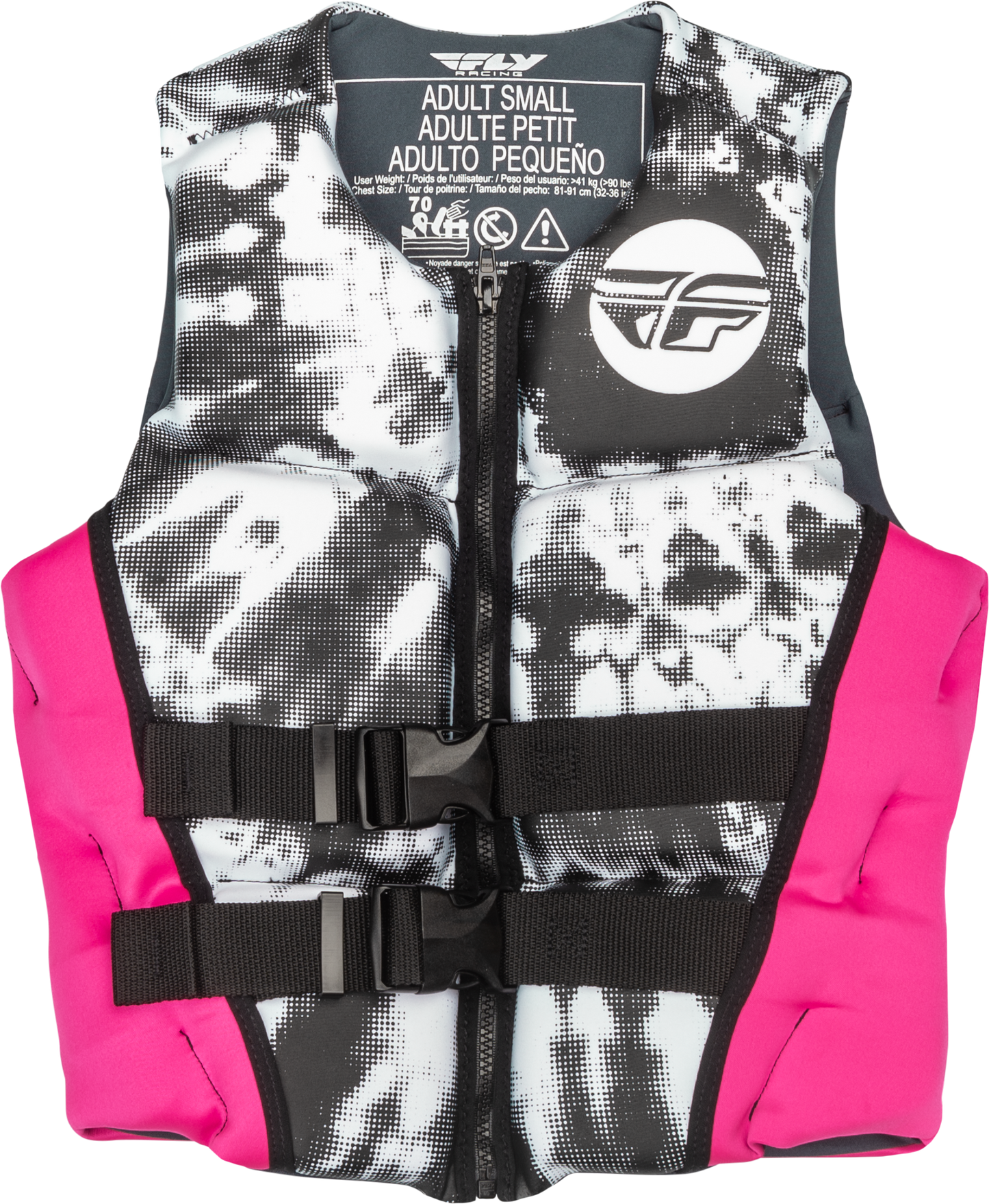 Fly Racing Wmn'S Neoprene Flotation Vest Neon Pink/White/Black Md