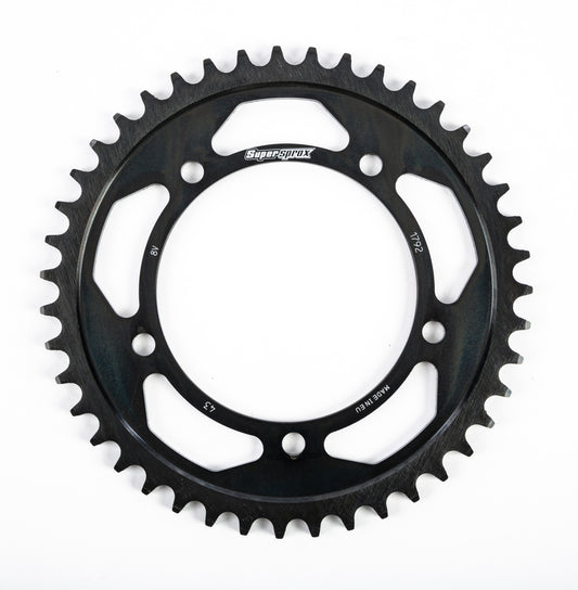 Supersprox Rear Edge Sprocket Steel 43T-525 Blk Hay/Suz/Tri