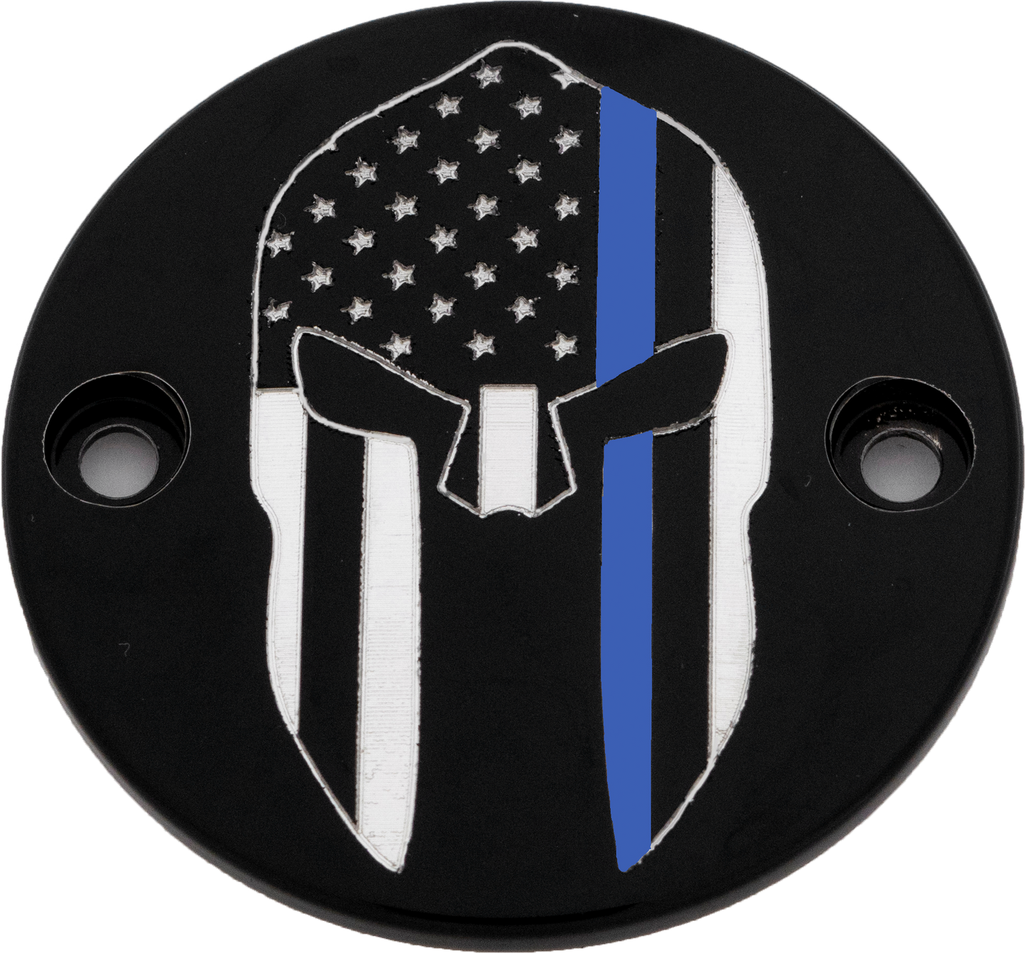 Custom Engraving M8 Timer Cover Sparta Blue Line Black