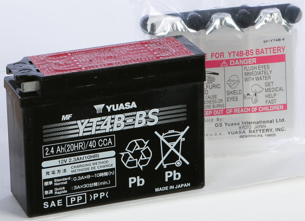 Yuasa Battery Yt4B-Bs Maintenance Free