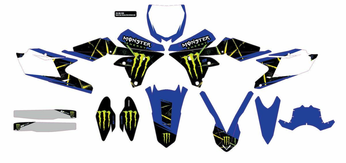 D-Cor Cmplt Kit Monster Energy Slash White Bg • #862-2050133