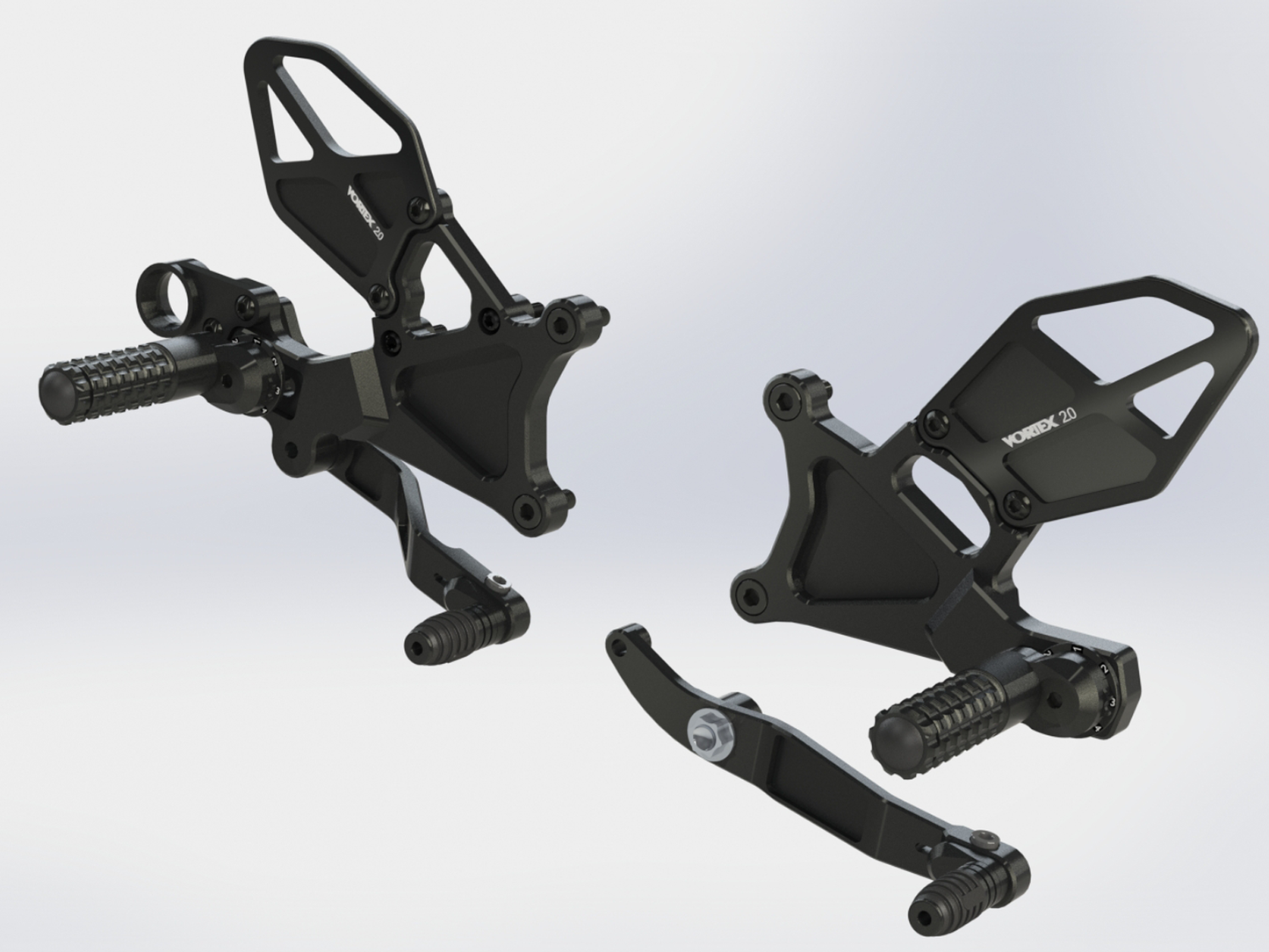 Vortex Rear Set Complete Blk Yam • #3-RS634K