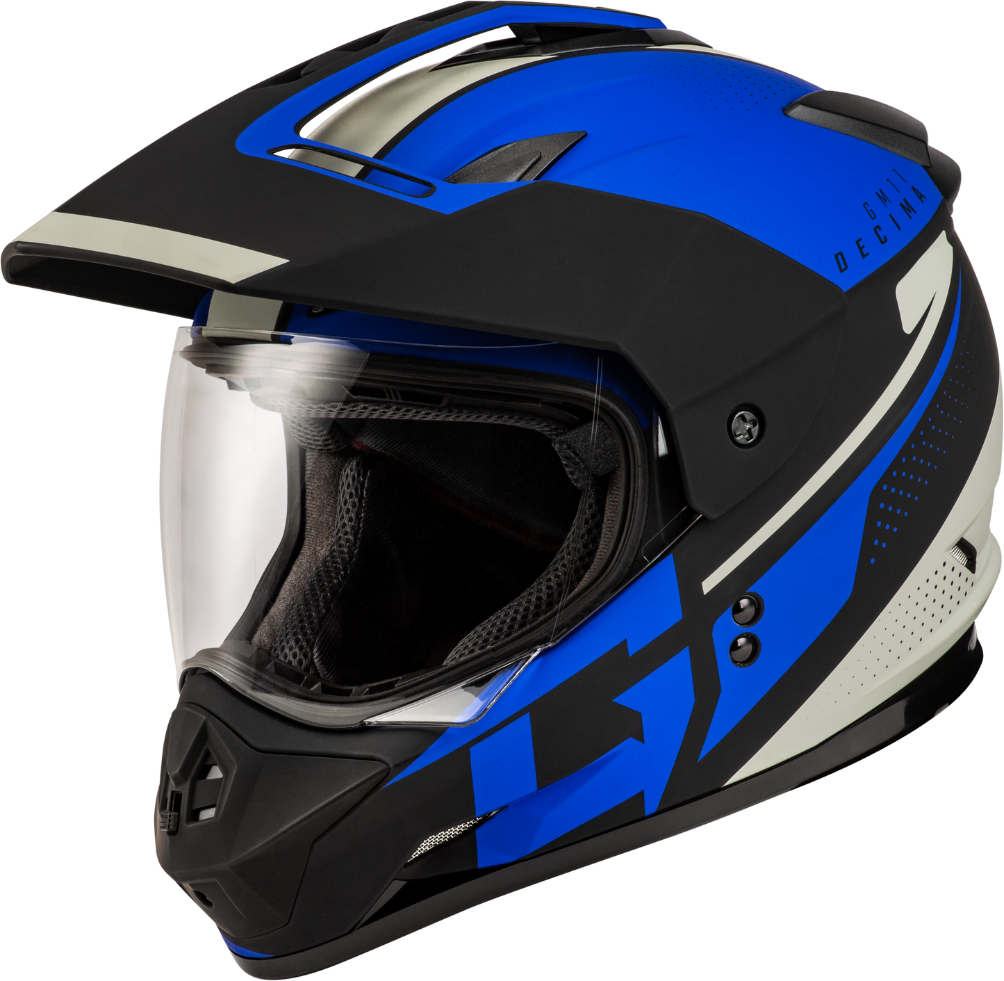 Gmax Gm-11 Decima Helmet Matte Black/Blue 2X