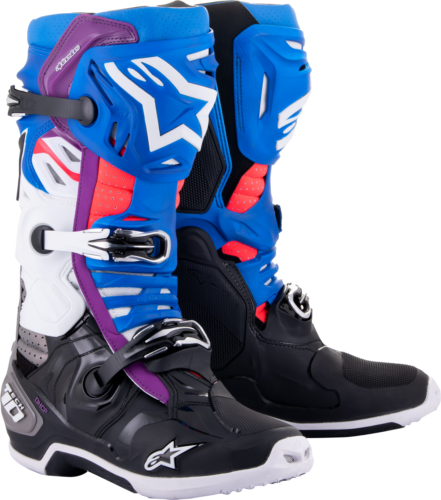 Alpinestars Tech 10 Supervented Boots Blk/Enamel Blu/Pur/Wht Sz 10