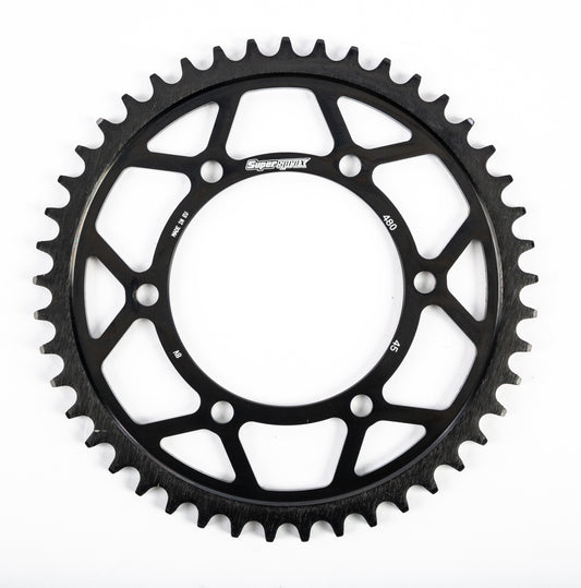 Supersprox Rear Edge Sprocket Steel 45T-525 Blk Suz/Yam