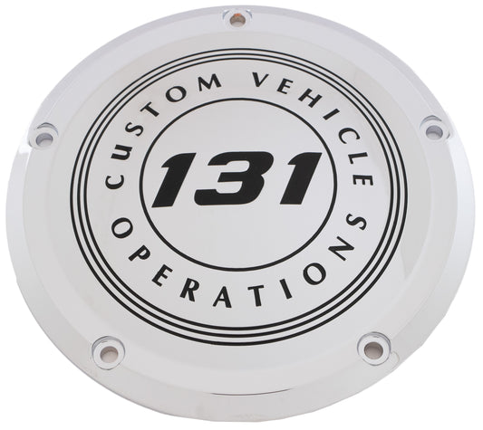 Custom Engraving 7   M8 Flt/Flh Derby Cover 131 Cvo Chrome