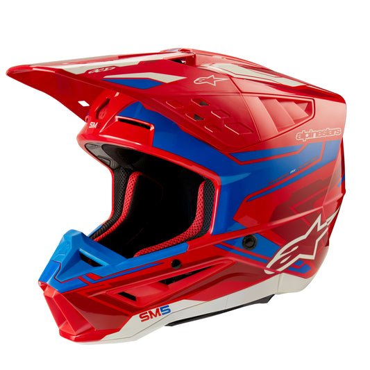 Alpinestars S-M5 Action 2 Helmet Bright Red/Blue Glossy Sm